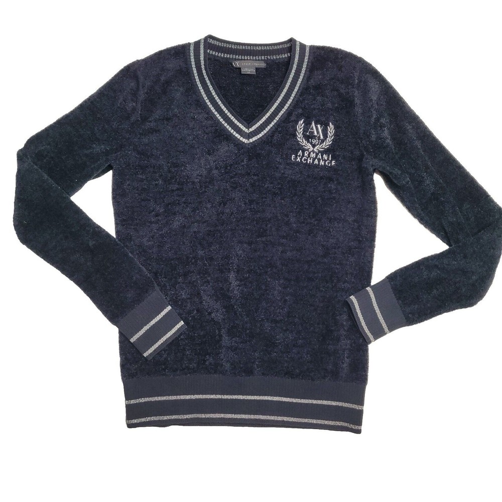 Armani Exchange Black V-Neck Womens Pullover